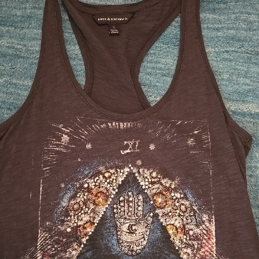 Rock & Republic Dark Gray Top - Picture 2 of 7
